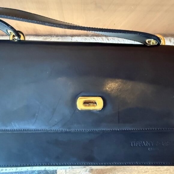 Pre-Loved Vintage Black Leather Tiffany & Fred Paris Purse - Picture 4 of 5